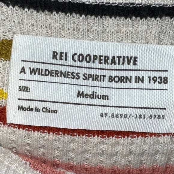 REI Co-Op 100% Organic Cotton Waffle Striped Crewneck Sweater - Picture 3 of 4